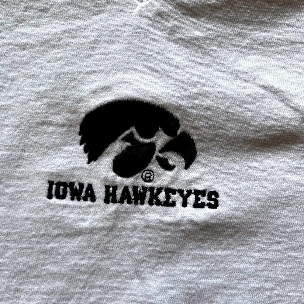Vintage Iowa Hawkeyes Shirt Mens XL Black White NCAA Football Dynasty V Neck - Picture 4 of 7